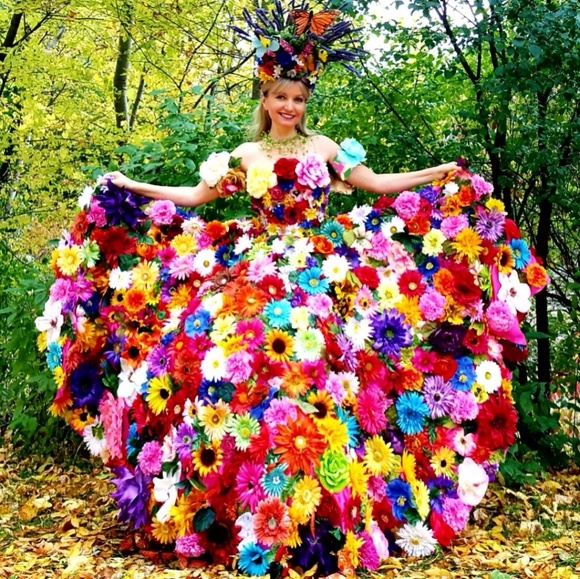 handmade Dresses & Skirts - Floral Dress ( Prom, Faire and more..)